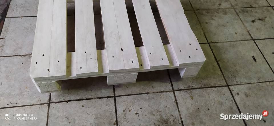 stolik stół z palety euro na kółkach biały wielkopolskie Poznań