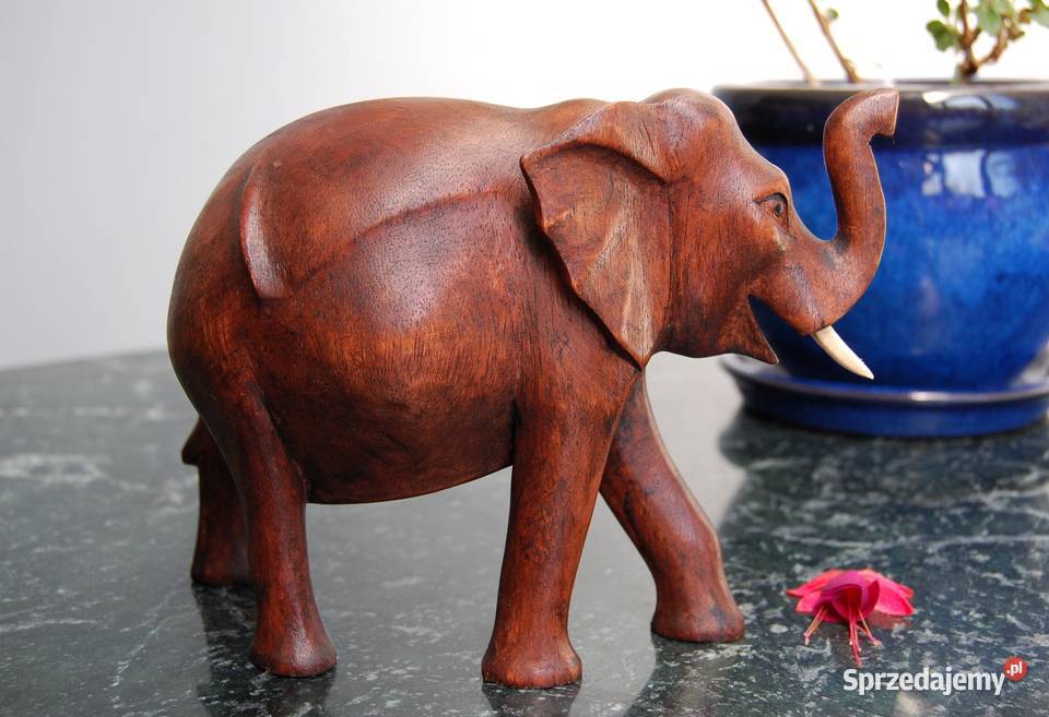 Słoń egipski drewniany rzeźba drewno rękodzieło Dekoracje i ozdoby Lublin