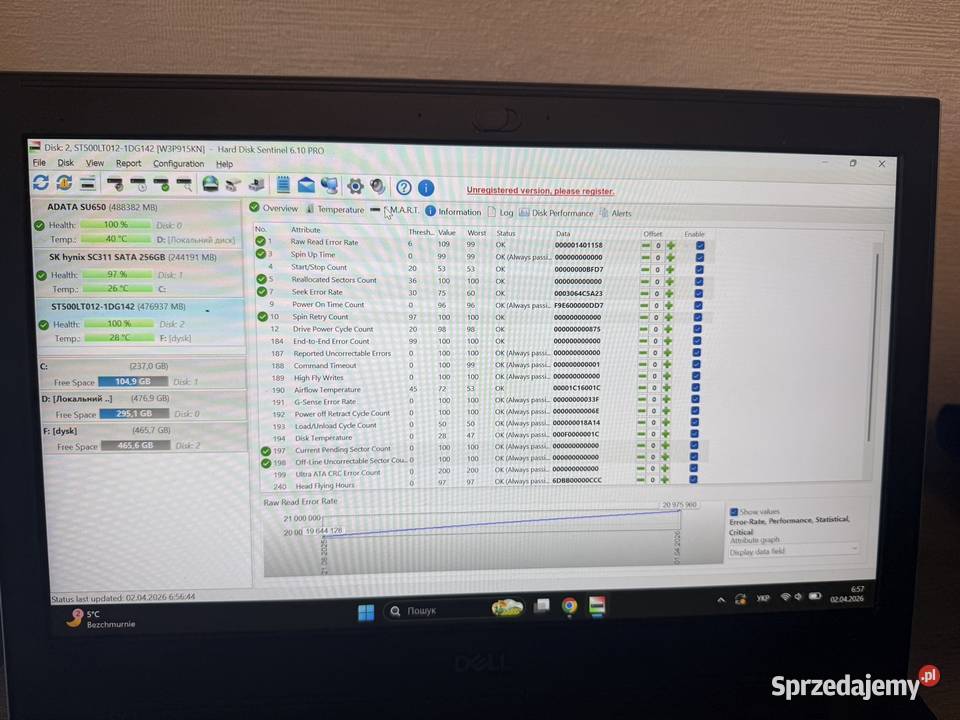 Dysk 500GB Seagate Laptop Thin Super stan mało Łódź