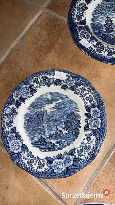 Talerzyk niebieska angielska porcelana Gdańsk
