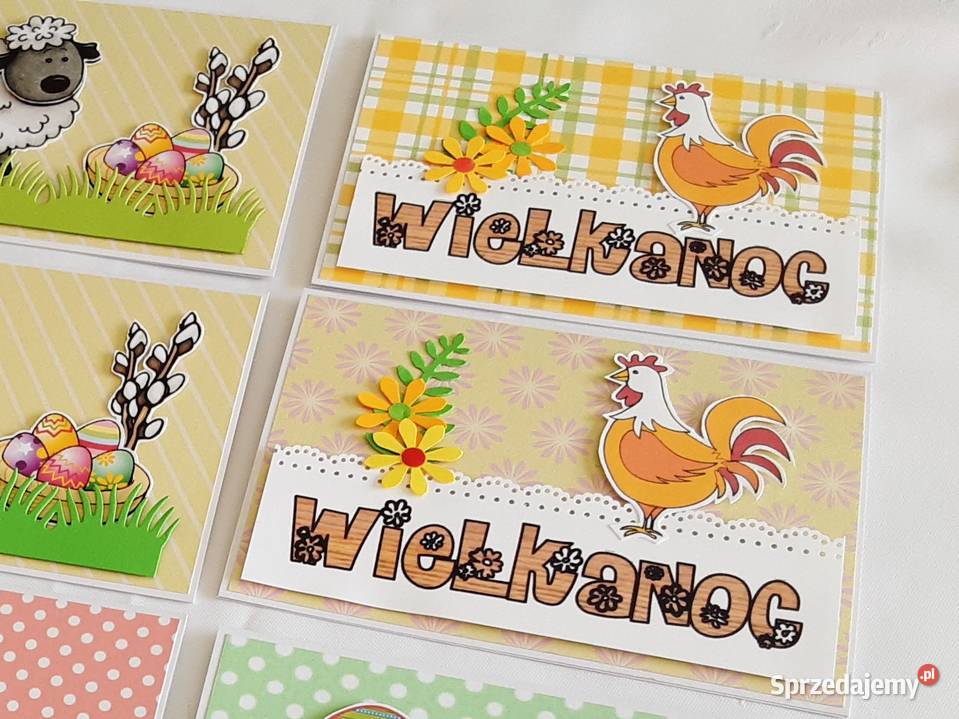 Wielkanoc Kartki ręcznie robione WESOŁE A6 Zbójno