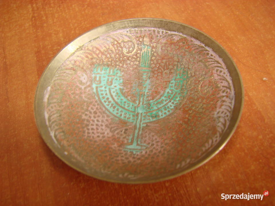 mała mosiężna miseczka z menorą Pruszcz Gdański