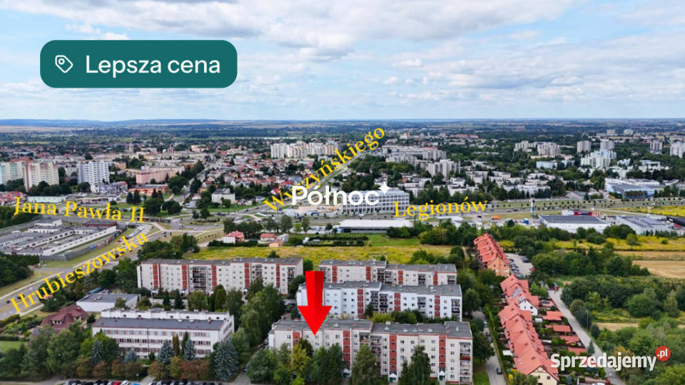 Przestronne mieszkanie 73 m parter balkon Zamość