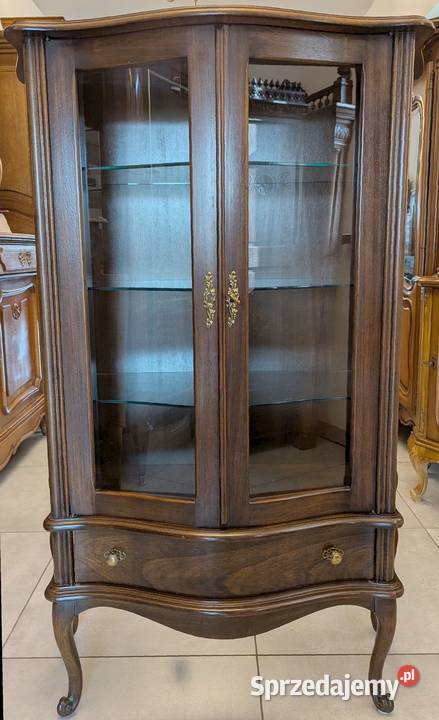 Włoska witrynaserwantka ludwikowska orzechsklep Meble śląskie Dąbrowa Górnicza