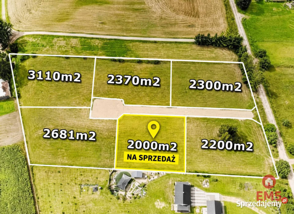 sprzedaży gruntu 2000m2 Przejma Wysoka