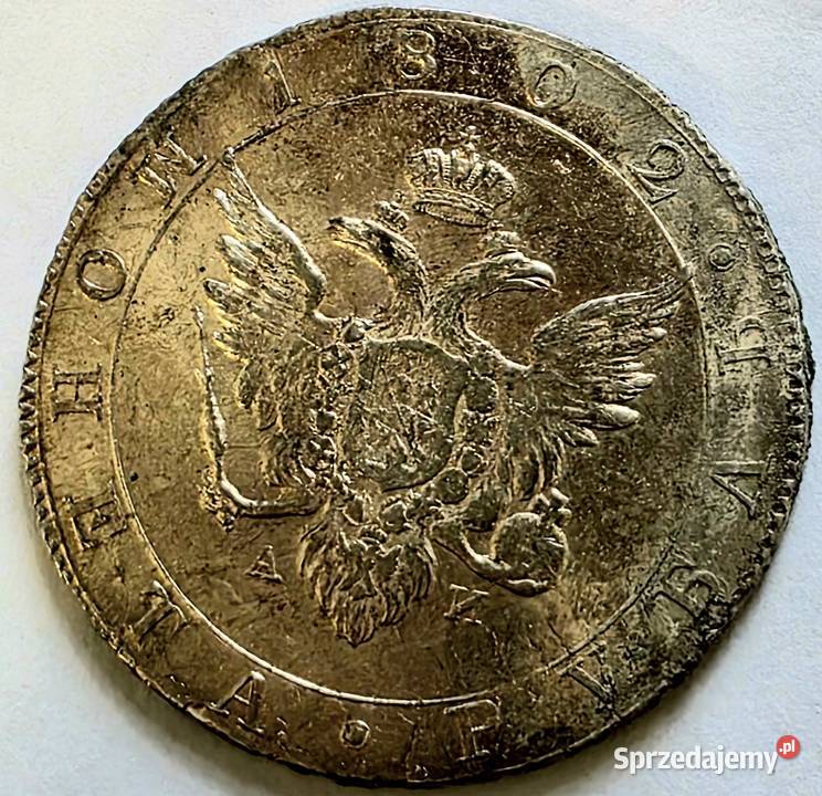 Rosja Aleksander I Rubel 1802 PetersburgPiekny Sosnowiec