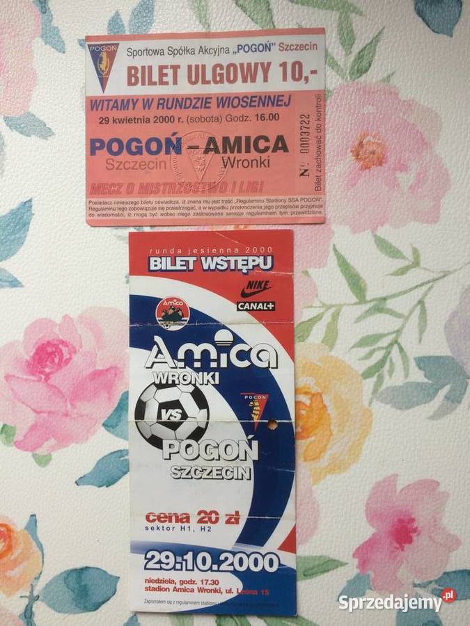 1165 Bilety Pogoni Szczecib 2000 R Antykwariat sprzedam