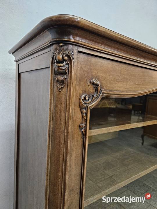 Ładna francuska biblioteczka Ludwikowska witryna Kredensy i witryny Nowy Sącz