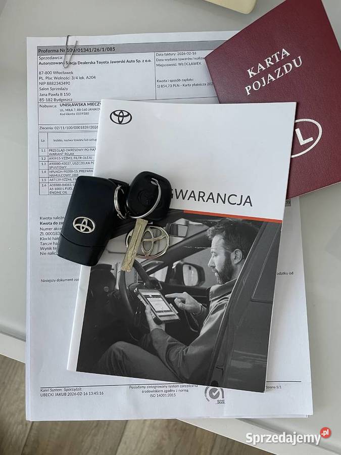 TOYOTA AYGO 2020 23 przebiegu Czerwona Inowrocław