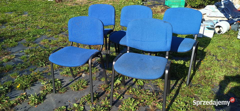 Krzesło biurowe niebiesko czarne 5 sztuk Węgrzce Wielkie