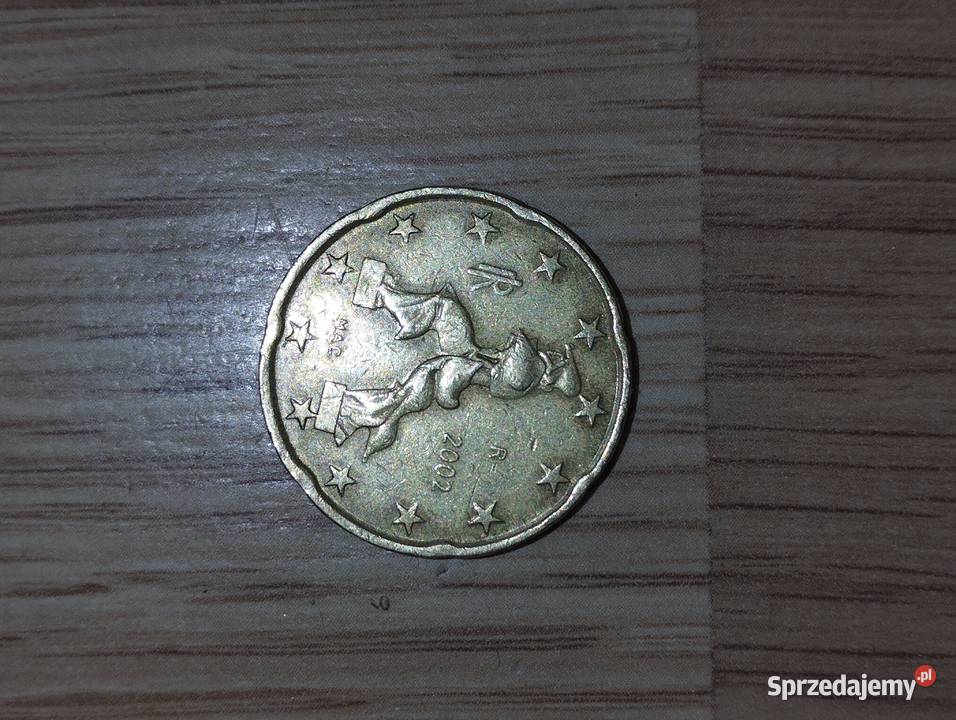 Moneta 20 centów euro 2002 Włochy Łódź