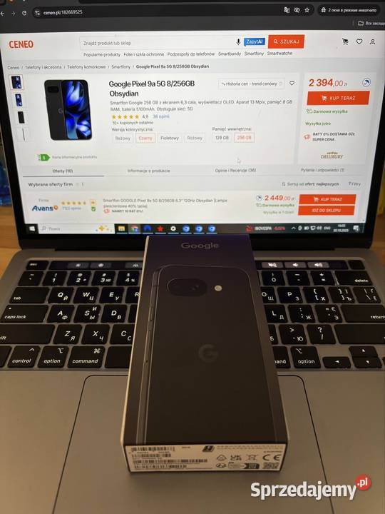 Google Pixel 9a 256 GB Obsydian Czarny Nowe Warszawa