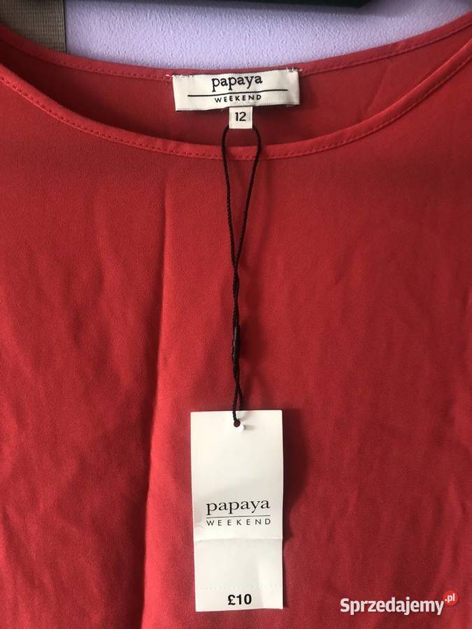 Nowa czerwona przewiewna bluzka marki Matalan czerwony Piotrków Trybunalski