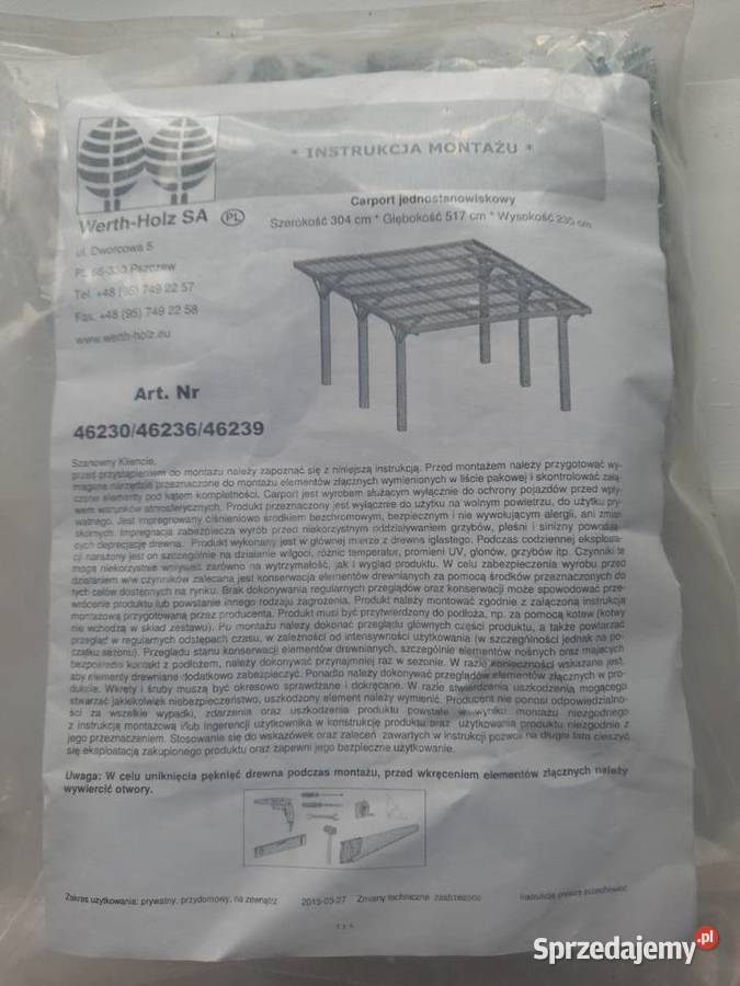 Wiata garażowa z dachem Dom i Ogród Grodzisk Mazowiecki