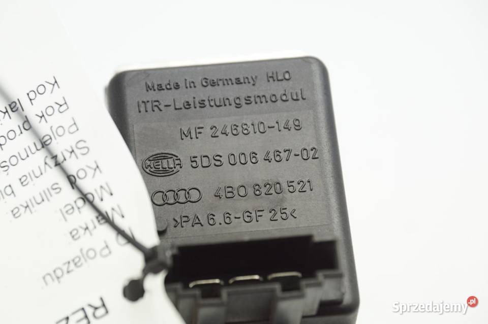 4B0820521 A6 REZYSTOR DMUCHAWY osobowe Lipno