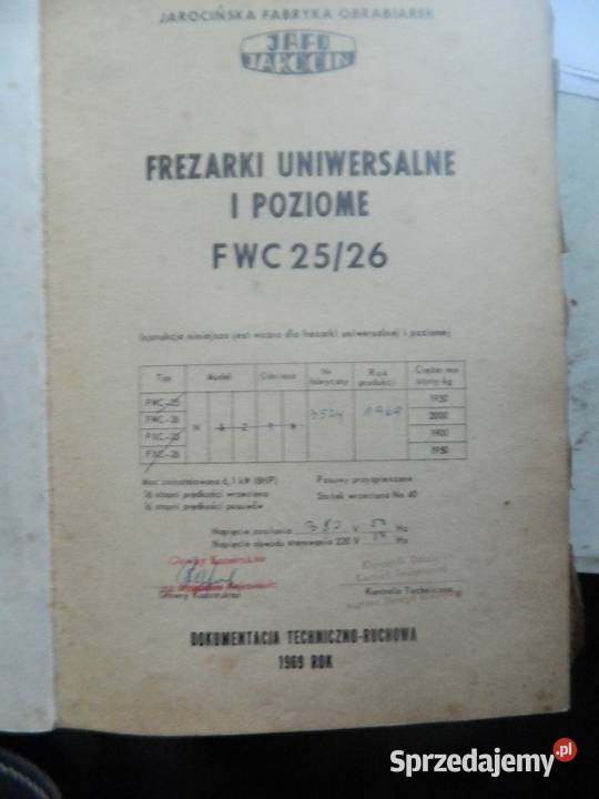 Frezarka FWC 25 26 Sprawna Bielsko-Biała