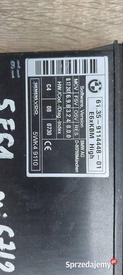 Moduł sterownik komfortu BMW 5 E61 9114448 zachodniopomorskie Szczecin