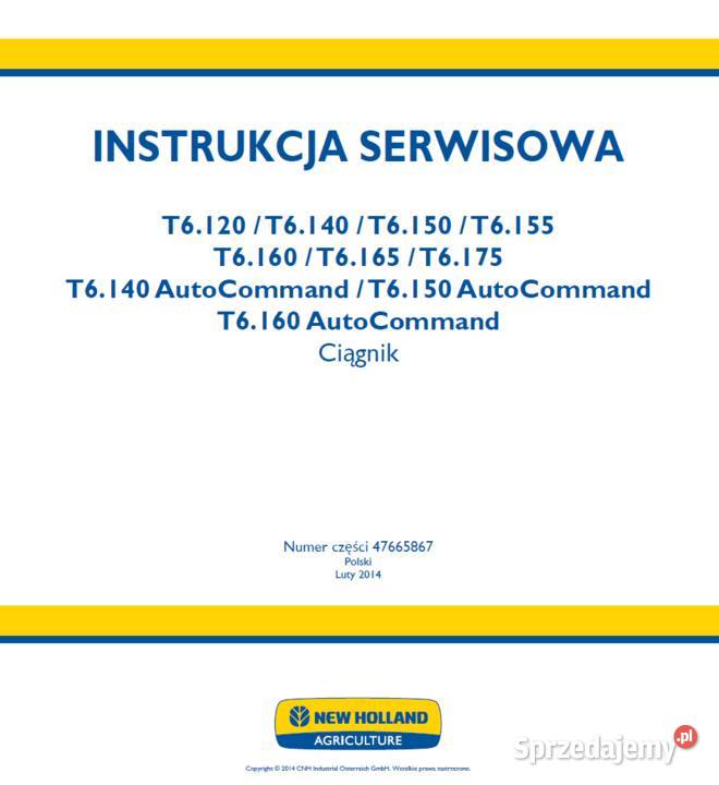 HOLLAND T6120 T6140 T6160 T6175 instrukcja New Holland Gdańsk sprzedam