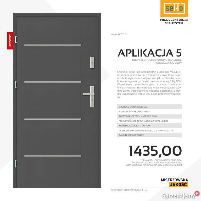 Drzwi zewnętrzne wejściowe stalowe marki SETTO z Drzwi i okna wielkopolskie Konin