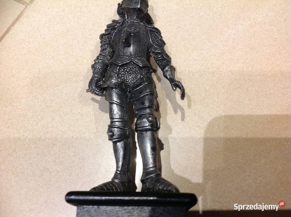 Cynowa Figurka Rycerz Sygnowana lubuskie Nowa Sól