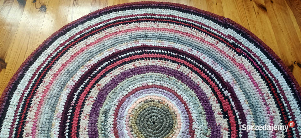 Dywan okrągły 137 rękodzieło zero waste 137m Łódź
