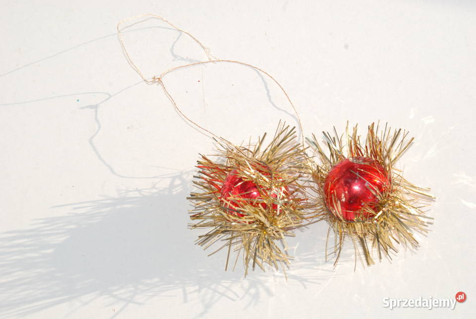 Stara ozdoba choinkowa bombka czerwone kulki Pozostałe Cieszyn