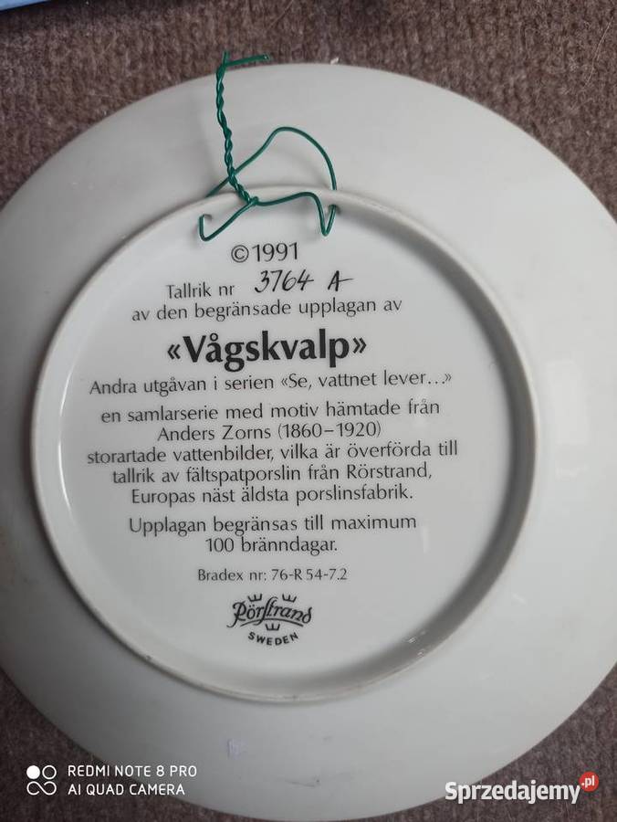talerz z widokiem Rorstrand Porcelana i szkło Gdańsk
