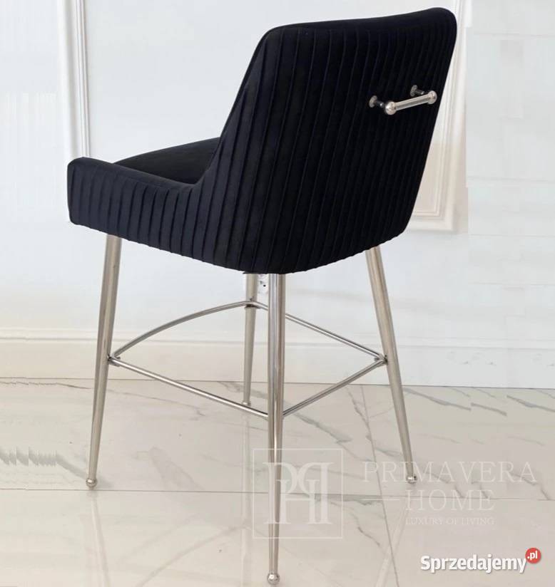 Nowoczesny hoker glamour w tkaninie velvet 65cm mazowieckie Warszawa