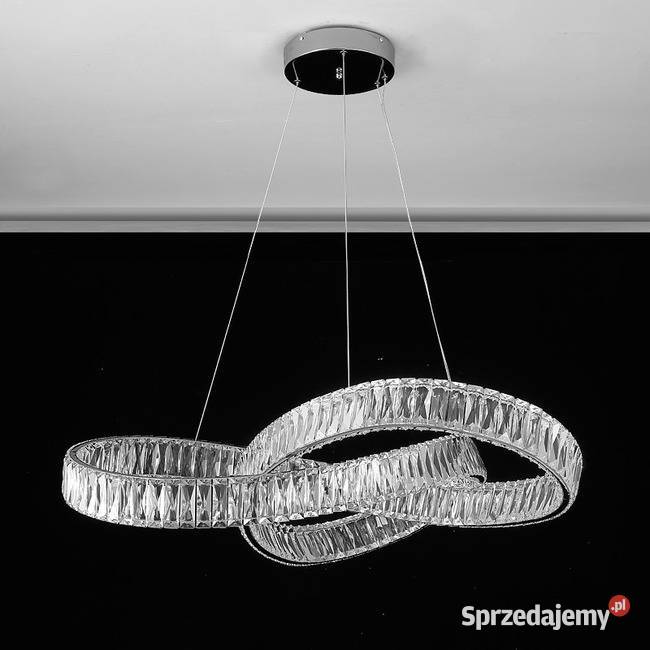 Żyrandol kryształowy nowoczesny srebrny glamour Warszawa