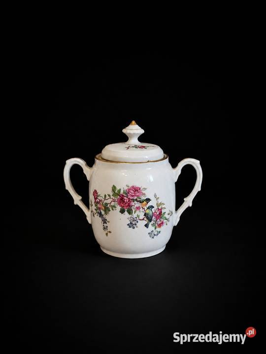 Porcelanowa cukiernica vintage Romantyczny motyw Poddębice