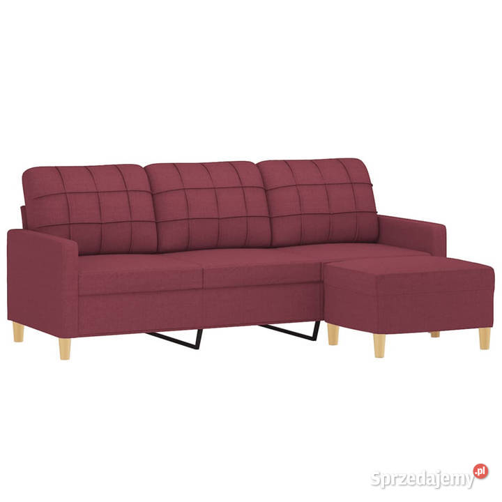 3osobowa sofa z podnóżkiem winna czerwień 180 Warszawa