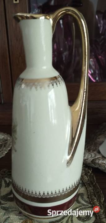Karafka porcelanowa pozłacana z zestawu sprzedam