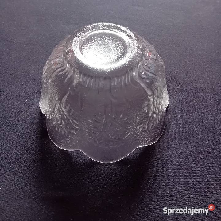 Skandynawska szklana miseczka z roślinnym wzorem wielkopolskie Koźminek