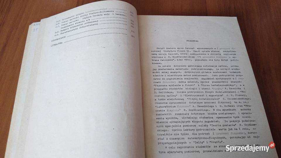 I Pracownia Fizyczna Jerzy Lech Kacperski Gdańsk sprzedam