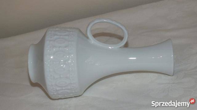 Biały ręcznie robiony ceramiczny wazon Inowrocław
