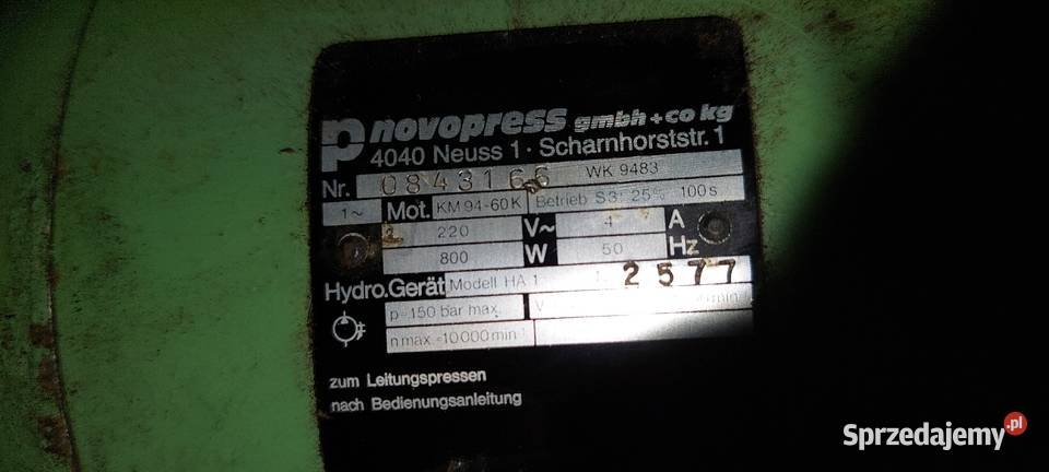 Novopres prasa hydrauliczna Lubomierz sprzedam
