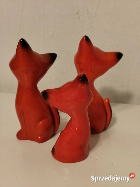 Unikatowy zestaw 3 figurek retro Koty Vintage łódzkie Poddębice sprzedam