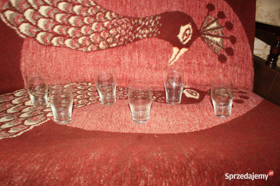 Literatki Szklane PRL 6 sztuk Chorzów