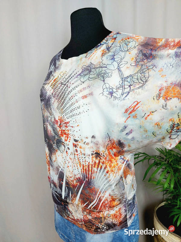 Bluzka damska kimonowa krótki rękaw batwing z Bluzki i koszule Złoczew sprzedam