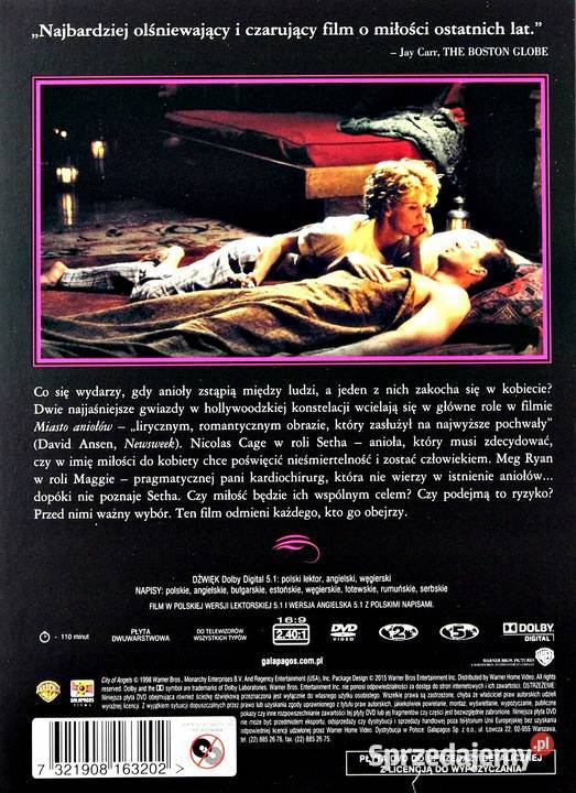 MIASTO ANIOŁÓW MEG RYAN ZAKOCHANE KINO DVD Kalisz sprzedam