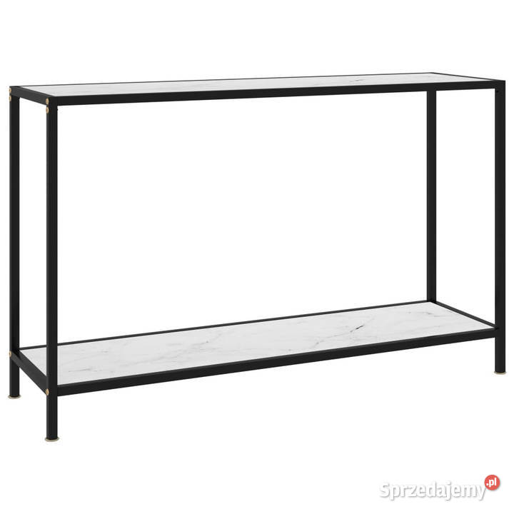 Stolik konsolowy biały 120x35x75 szkło hartowane mazowieckie