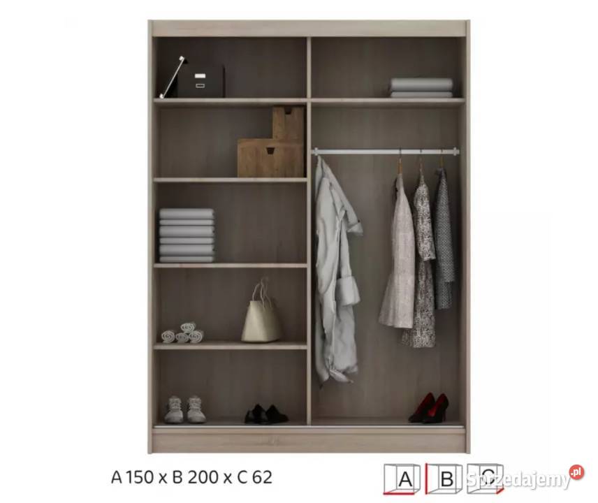 Nowa szafa Madera 150 czarnyczerwony Kraków