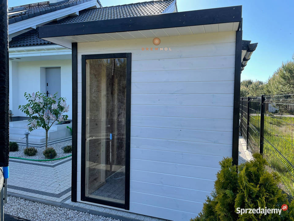 Domek narzędziowy nowoczesny domek plaski dach