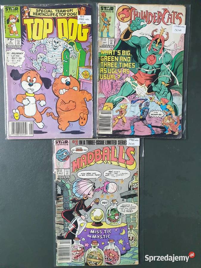 Zestaw 3 oryginalnych komiksów Marvel USA 1986 Komiksy Gdynia sprzedam