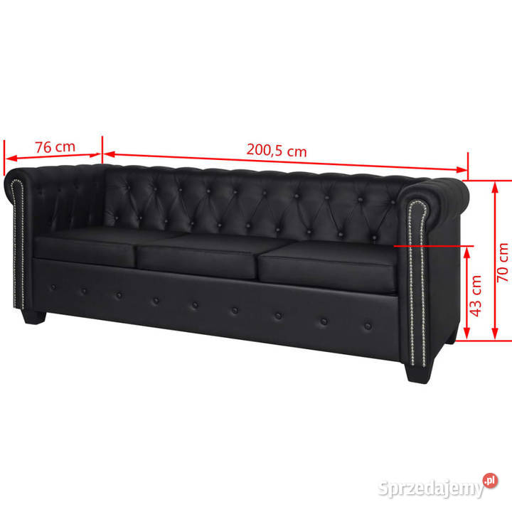 Sofa 3osobowa w stylu Chesterfield sztuczna Sofy i kanapy Warszawa