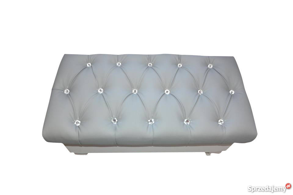 Pufa pikowana szara z kryształkami Otwierana Kraków