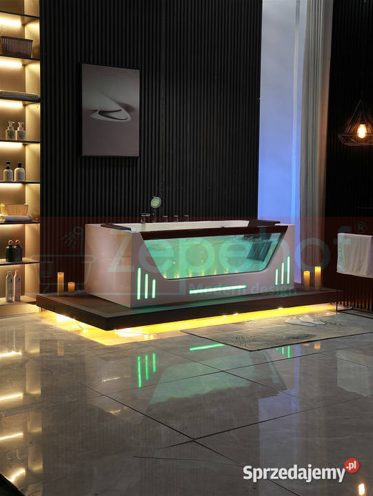 Wanna z hydromasażem EB7066 white prostokątna Grabówka