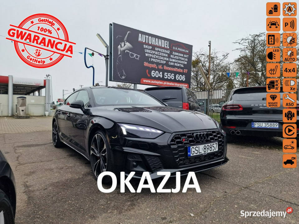 Audi S5 30 TFSI 354 Quattro Carbon Skóra Kamera czujnik zmierzchu Słupsk