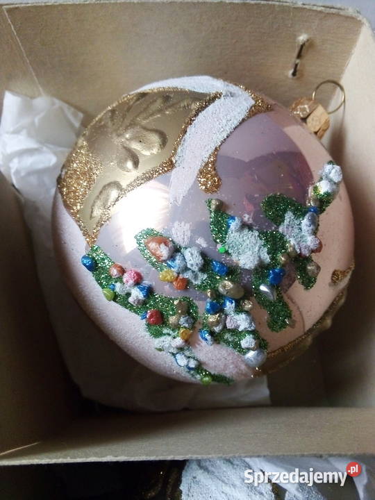 bombki szklane brokatowe vintage śląskie