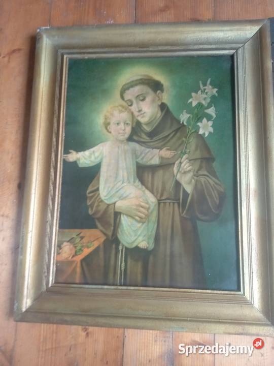 Święty obraz sw Antoni oleodruk małopolskie Gdów sprzedam